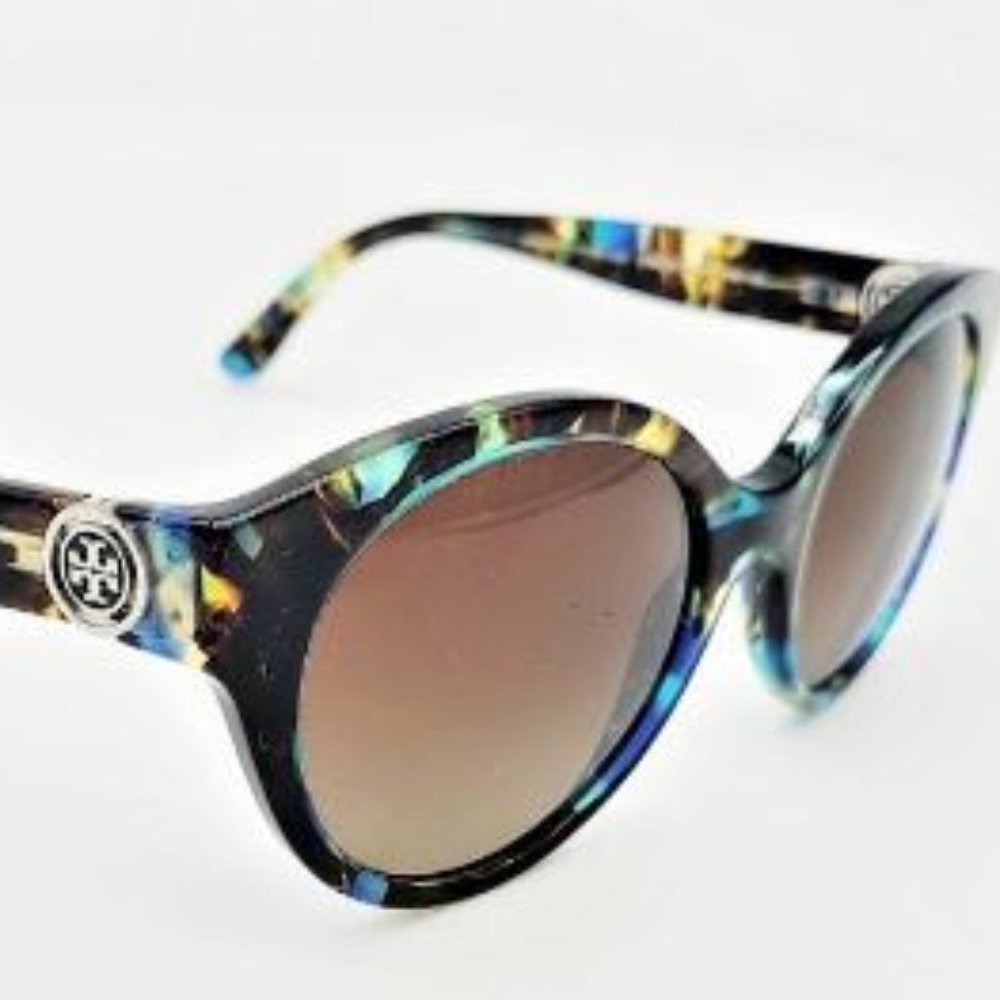 Tory Burch Black and Blue Oversized Sunglasses